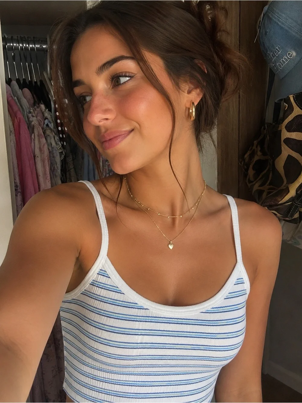 VS PINK blue and white striped cami - Picture 1 of 4